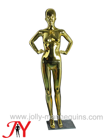 时尚高档塑料模特道具女 全身电镀金色服装店橱窗 假人体架 F-7