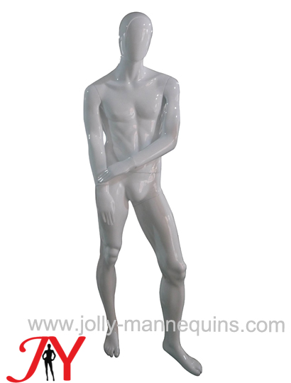 JOLLY MANNEQUINS-高档男款玻璃钢站姿模特展示道具 白色抽象蛋头假人展示架MEX-03