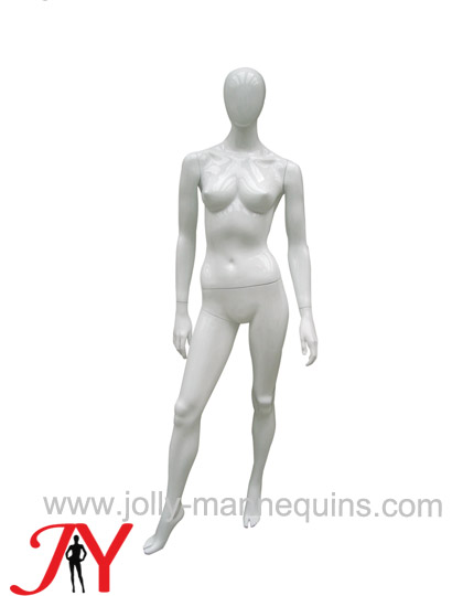 Jolly mannequins- Bespoke straight arms classic pose female egghead mannequin white glossy painted JY-CS0101