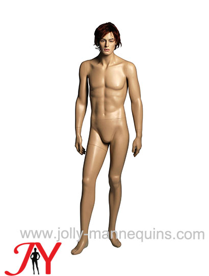 Jolly mannequins-Caucasian man gender realistic male mannequin with makeup, wig-JY-071
