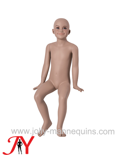 JOLLY MANNEQUINS-儿童肤色坐姿玻璃钢模特五官化妆5-6岁小童服装道具JB100