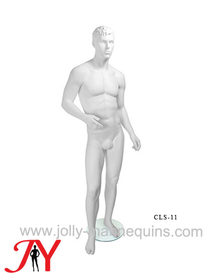Jolly mannequins-realistic male mannequin with white matte sculpture hair-CLS011