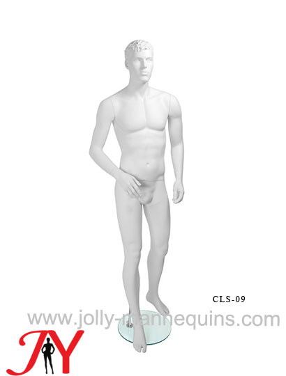 Jolly mannequins-realistic male mannequin with white matte sculpture hair-CLS09