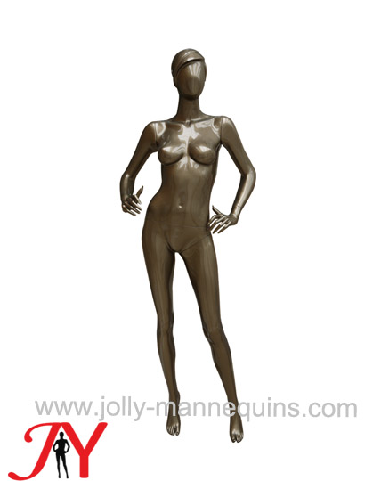 Jolly mannequins sexy pose full body female abstract stylized mannequin hips on waist  pearl luster gold color JY-EML5