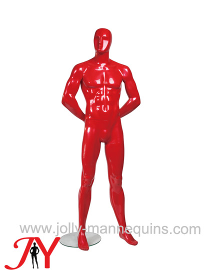 Jolly mannequins most popular hands backside pose male abstract mannequin red glossy color JY-RT33