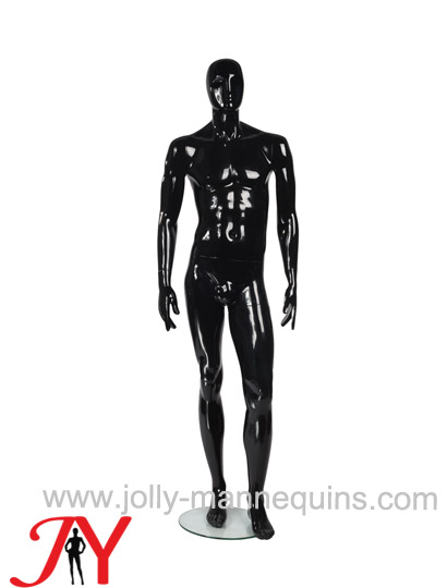 Jolly mannequin robot machine hands classic male abstract mannequin standing  black glossy color JY-SU346J