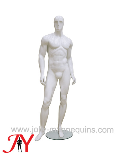 Jolly mannequins best selling big size male full body abstract mannequin white glossy color JY-MB003