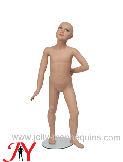 Jolly mannequins 103cm slight lifting of head realistic make up child mannequin JY-5505