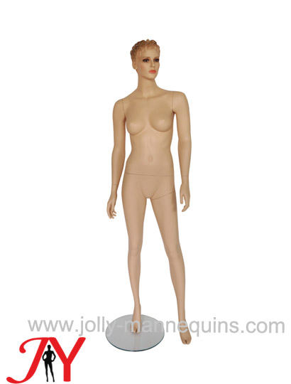 Jolly mannequins sculpture hair realistic female mannequin straight arms left leg leaning pose JY-NB42