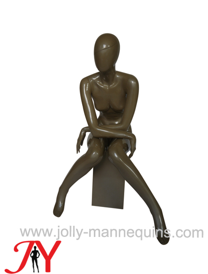 Jolly mannequins black color abstract whole body female sitting Mannequin JY-SD011