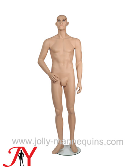 Jolly mannequins skin color realistic make up male mannequin right arm bended straight legs JY-MB2