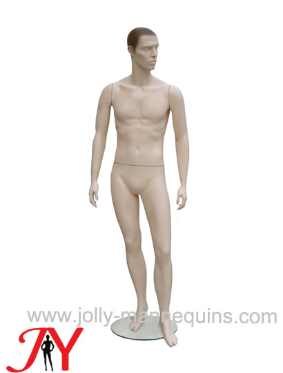 Jolly mannequins sculpture hair skin color realistic male mannequin straight arms JY-CNM2