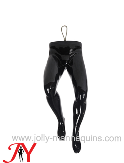 Jolly mannequins black glossy color half body male mannequins legs JMK-4
