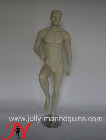 Jolly mannequins- European style male sculpture hair sport mannequin with left leg lift up pose  MOS-01BSSH