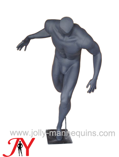 Jolly mannequins- male sport playing basketball Dribbling basketball playing mannequin metallic gray color H-7