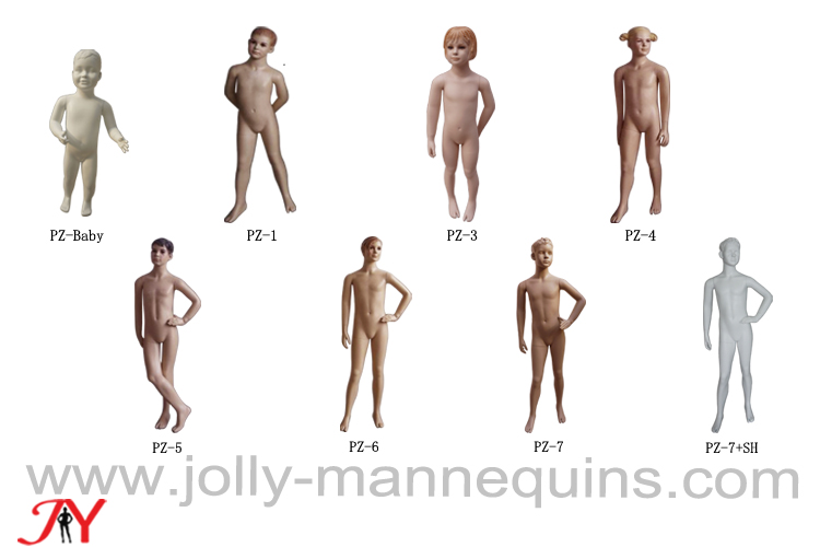 Jolly mannequins-realistic sculpture hair child mannequins collections