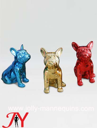 Jolly mannequins- Chrome bull dog display animal mannequin for sale with window show 1002