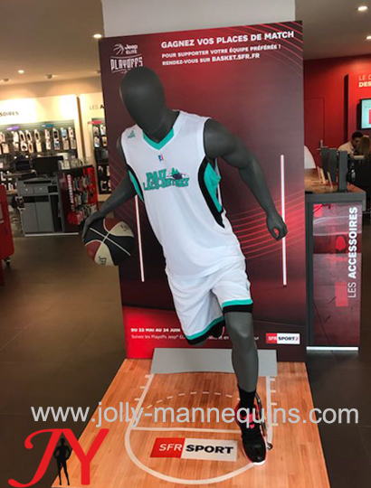 Jolly mannequins-grey matte male sport mannequin/playing basketball mannequin H-6 with head