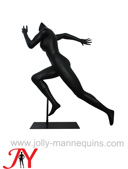 Jolly mannequins-black matte color headless sport running female mannequin PR-1