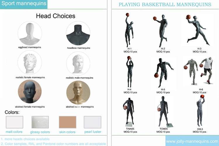 Jolly mannequins-new design sports playing basketball mannequins collection