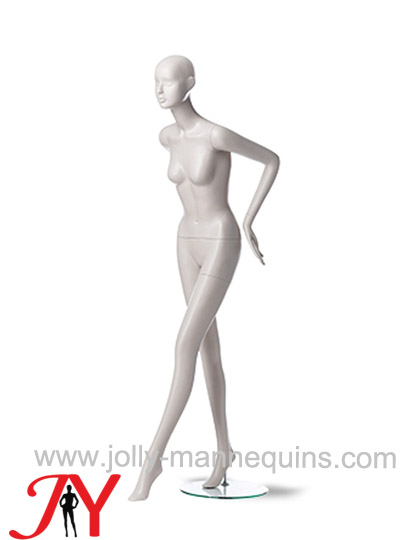 Jolly mannequins- female full body fiberglass abstract mannequin with light grey color Melody 104