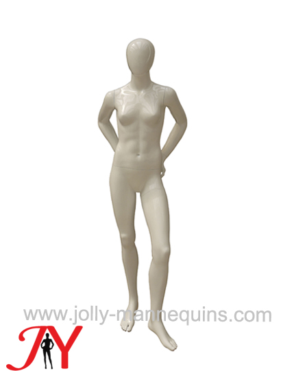Jolly mannequins-white glossy color abstract standing female mannequin KIDXX88