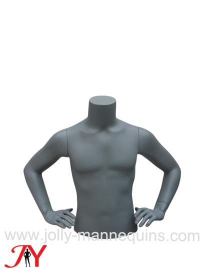 Jolly mannequins-gray color headless male mannequin torso with Pinch his waist with both hands BUCC-BB