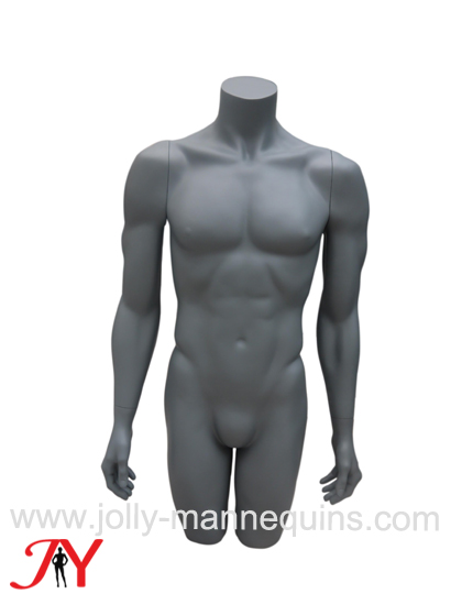 Jolly mannequins-classic matt gray color headless male mannequin torso with hip BUC1-2-B