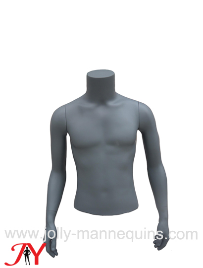 Jolly mannequins-gray color classic headless male mannequin torso with arms TSM-1BU