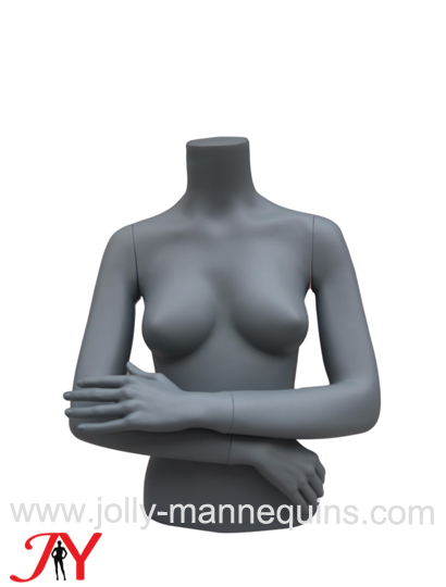 Jolly mannequins-classic gray color headless female mannequin torso with Put your hands on her chest  BUDC-BC