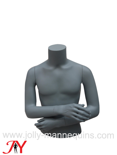Jolly mannequins-classic gray matt color male half man headless mannequin torso with arms for sale BUCC-BC