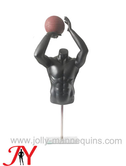 Jolly mannequins-black color headless male mannequin torso of throw basketball JY-0032