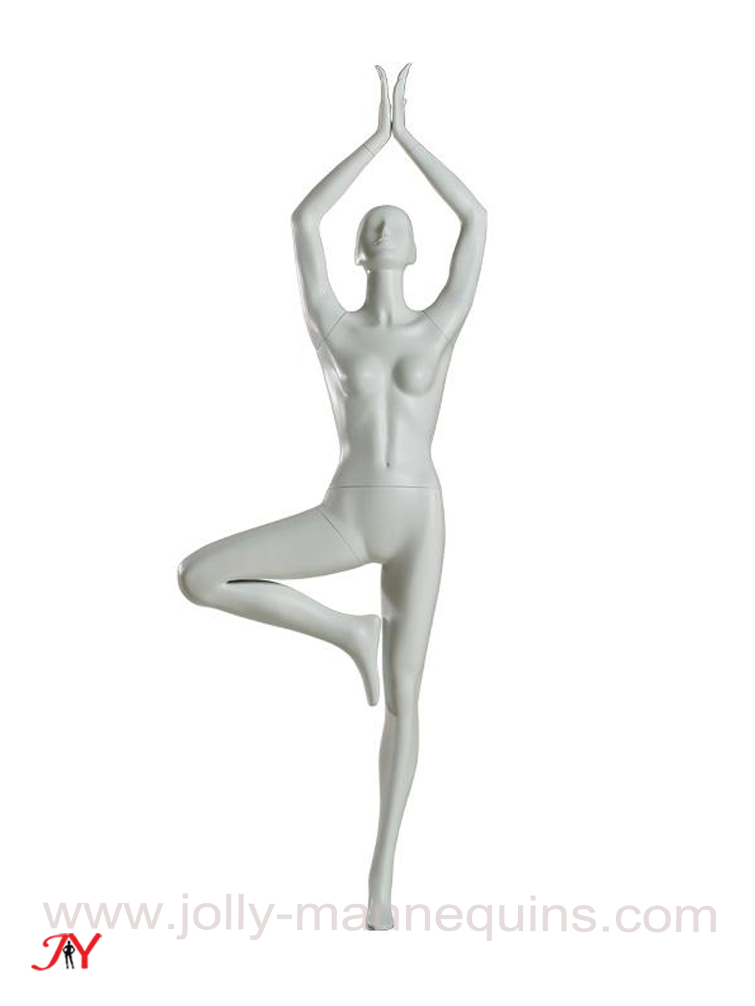 Jolly mannequins- white matte sports yoga female mannequins in tree pose YG-6