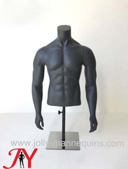 Jolly mannequins-black color headless male mannequin torso with arms TM1