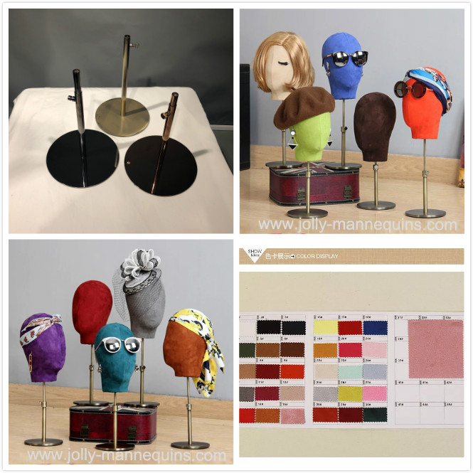 Jolly mannequins display mannequin head form base choices and fabric choices updated