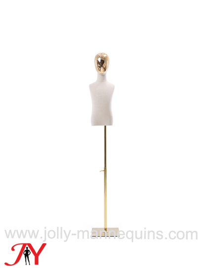 jolly mannequins 4 years old half gold chrome face square adjustable gold face child mannequin dress form NO arms JCH-4
