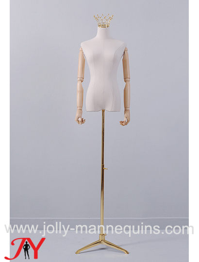 Jolly mannequins gold crown neck teenger gilr size female dress form Abby02