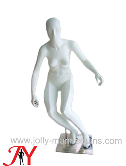 Female Egghead Plus Size Mannequin, Stand At Attention - Glossy White